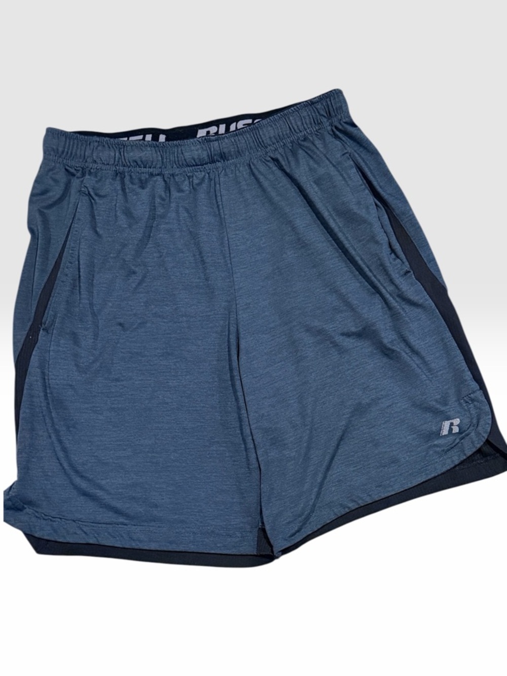 Russell Athletic Men's Heather Green Black Athletic Shorts Medium